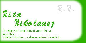 rita nikolausz business card